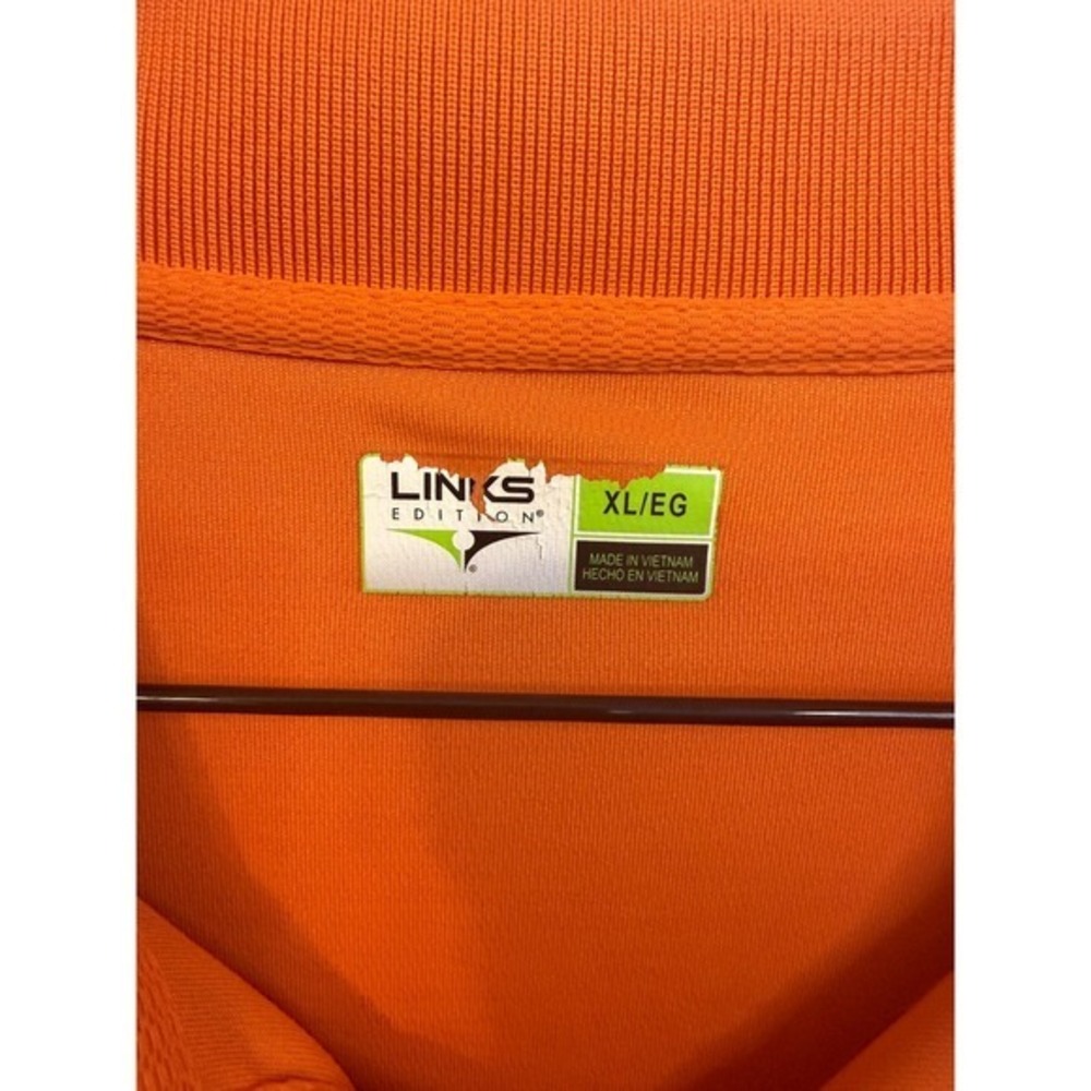 Links Edition Polo Shirt Mens XL Orange Short Sleeve Golf Performance Activewear - Picture 2 of 6